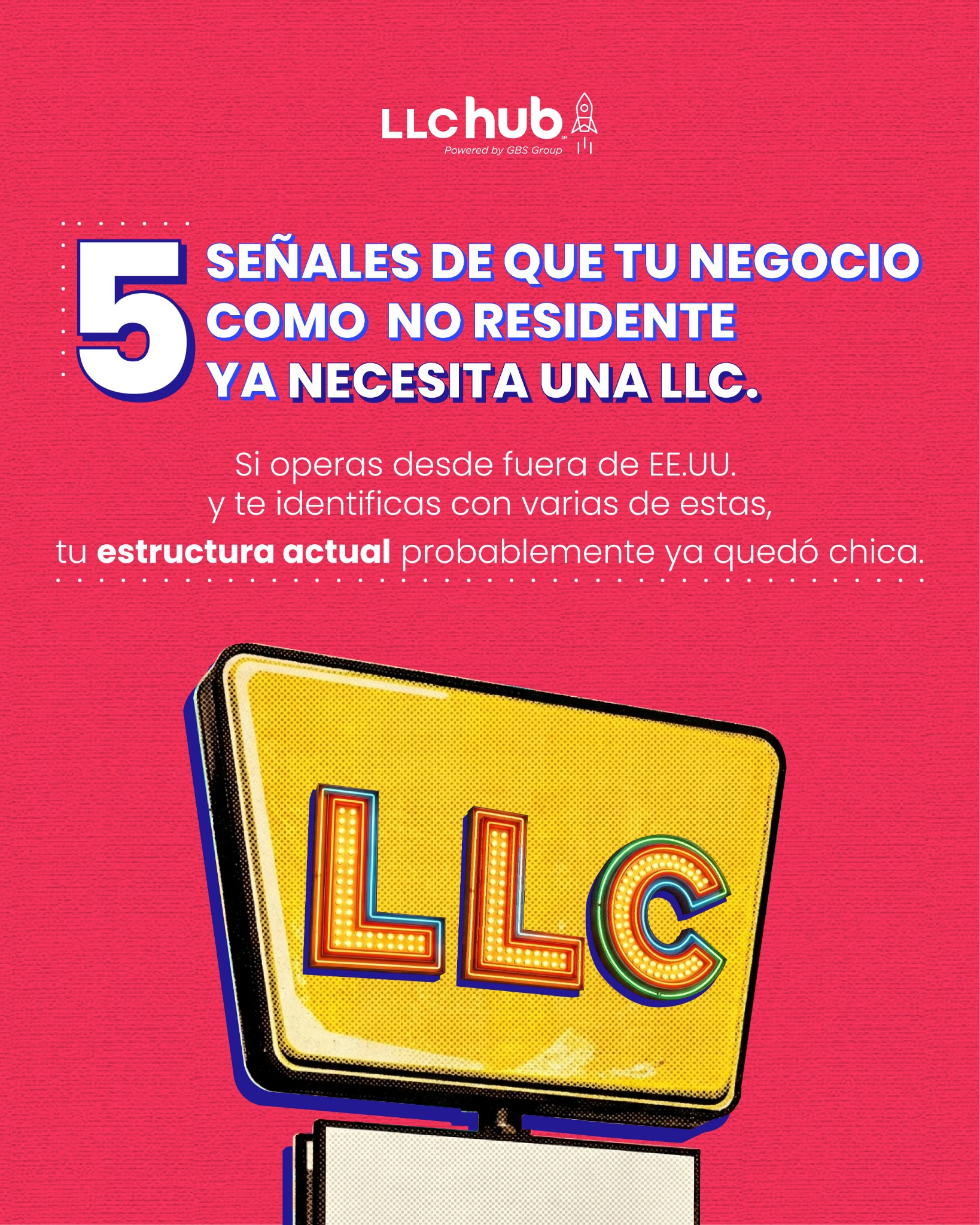LLC Hub Facebook ad: Si operas desde fuera de EE.UU., es probable…