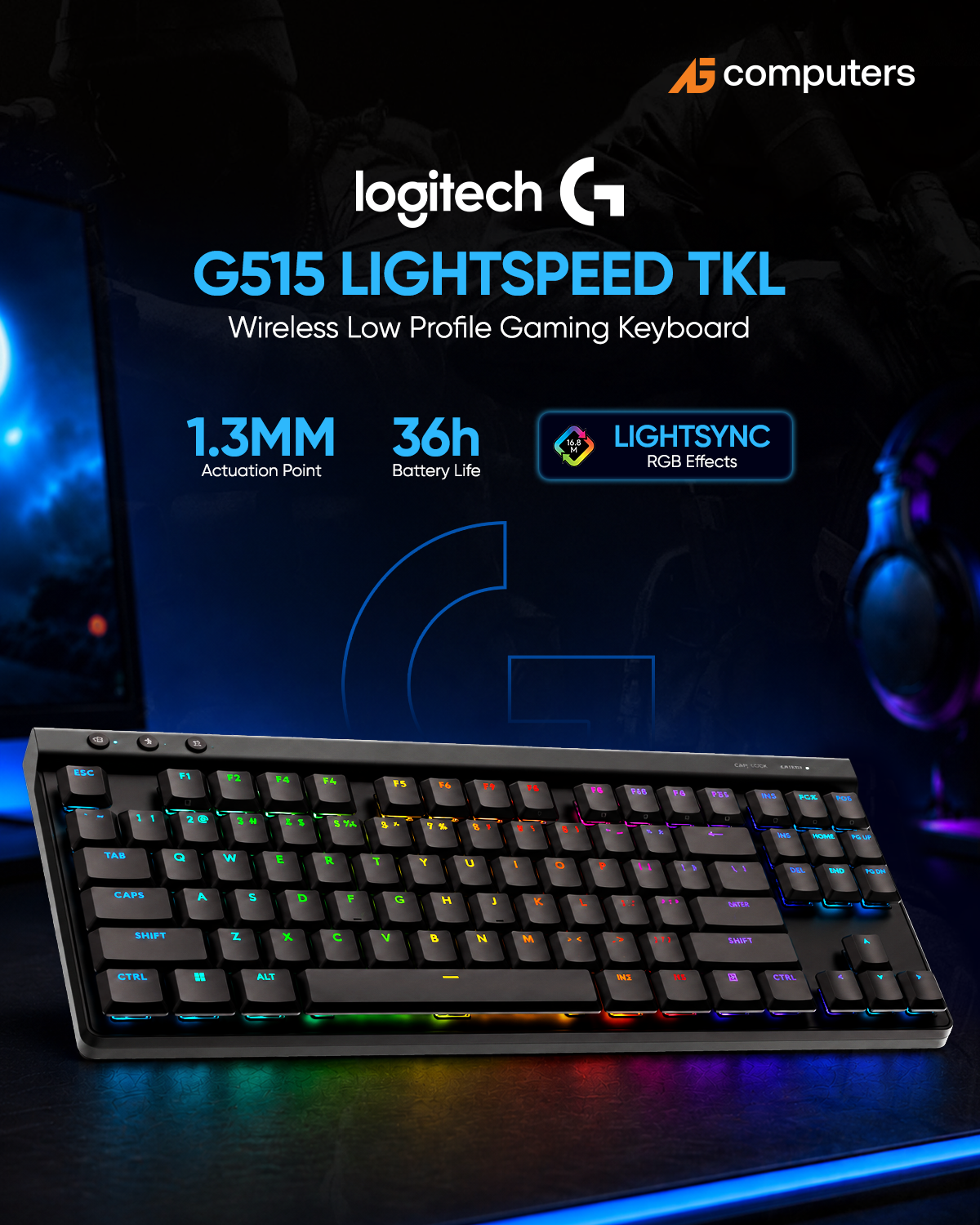 AG Computers Facebook ad: G515 TKL Wireless