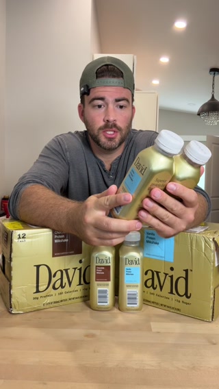 David Protein Facebook ad: 30g Protein. 140-150 Calories. <1g Sugar.