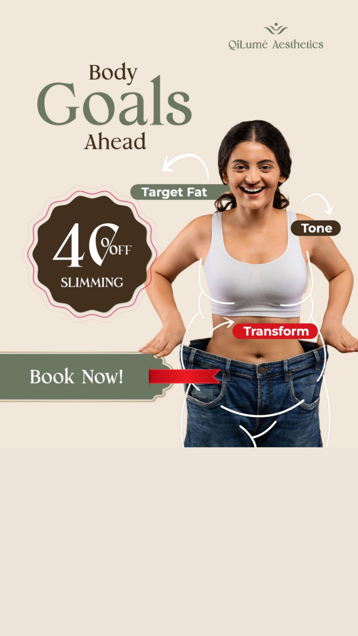 Qilumé Aesthetics Facebook ad: Sustainable Fat Loss Solutions