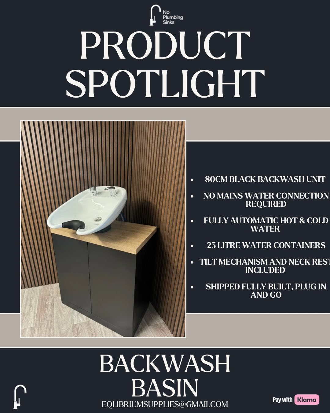 Theo Murray Facebook ad: No-plumbing sink units for salons & clinics, suitable…