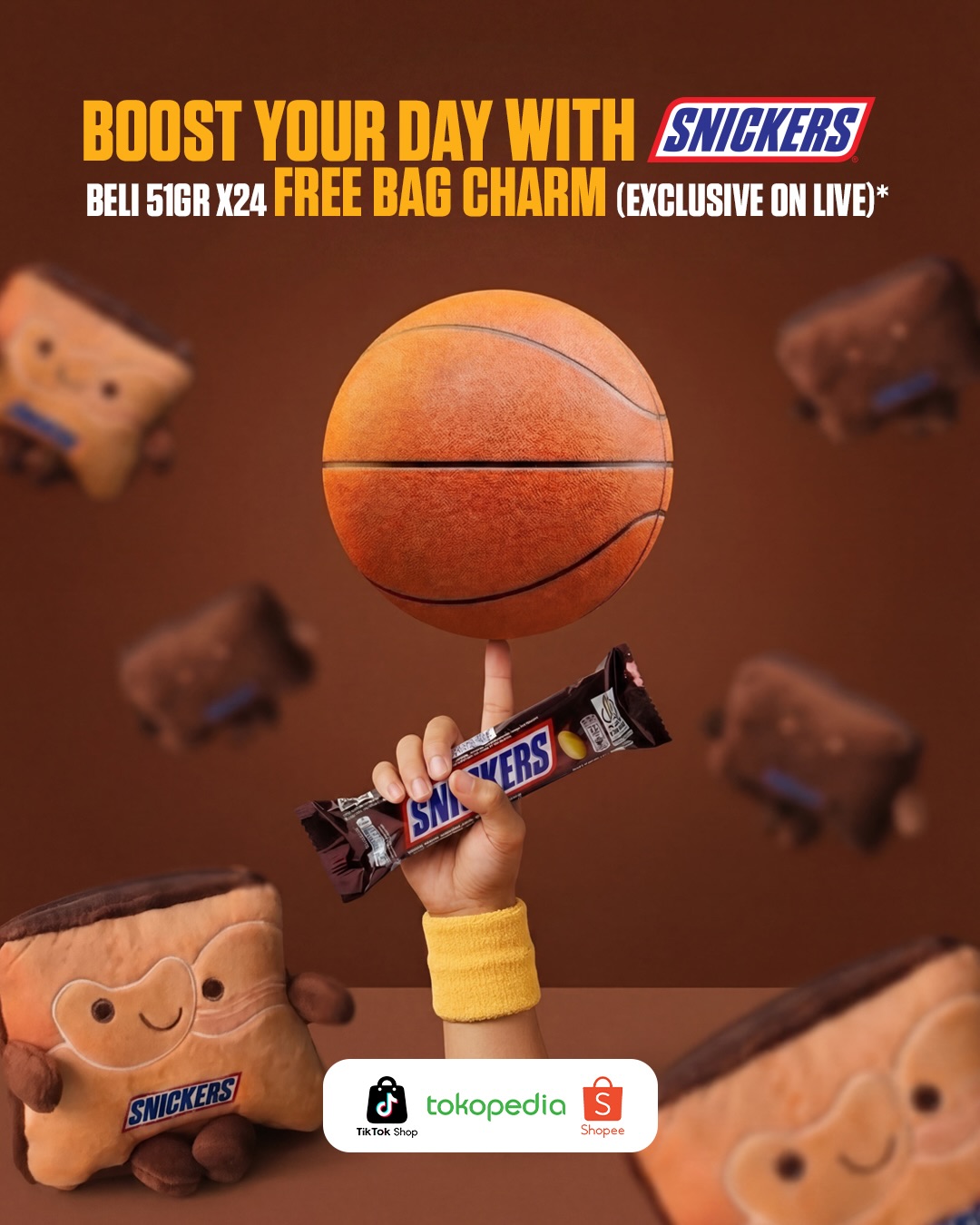 Snickers Indonesia Facebook ad: FREE BAG CHARM +++ DISKON GEDE GEDEAN IS…