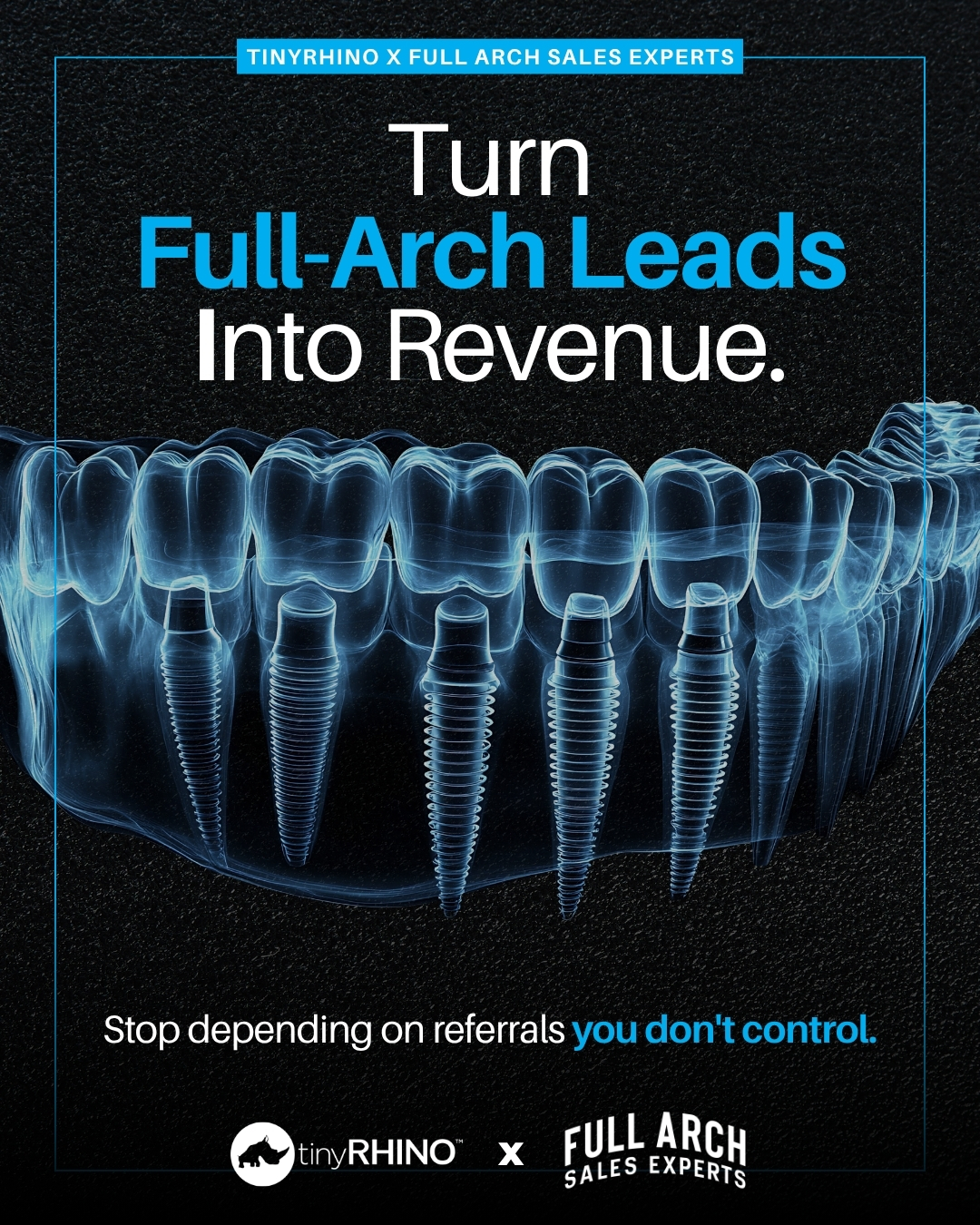 tinyRHINO Facebook ad: Own Your Implant Pipeline