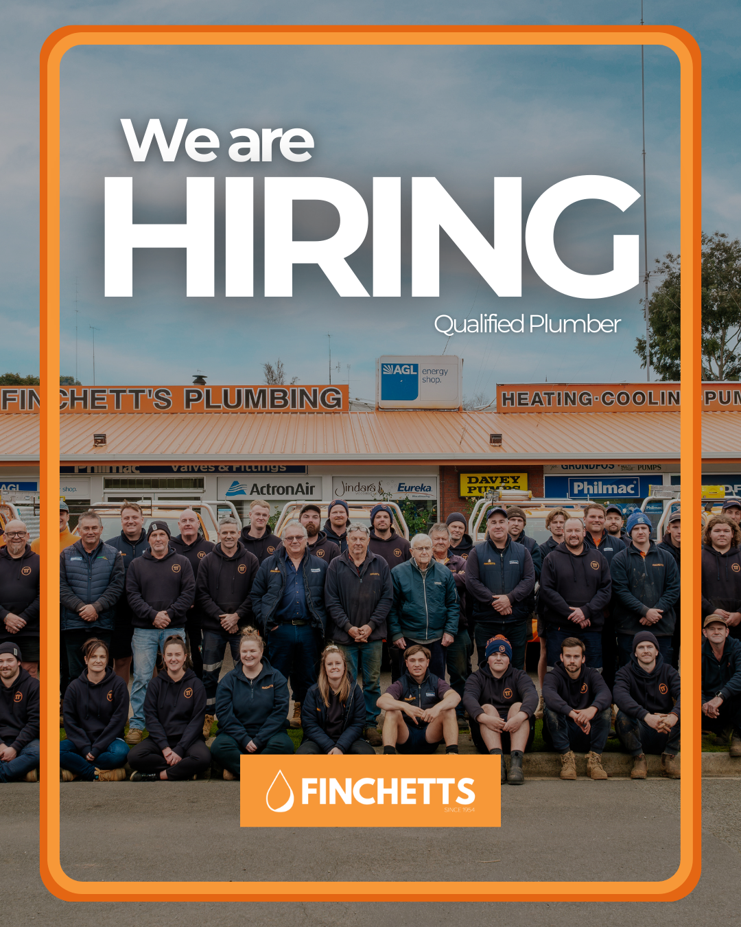 Finchett's Plumbing Facebook ad: Qualified Plumber Wanted