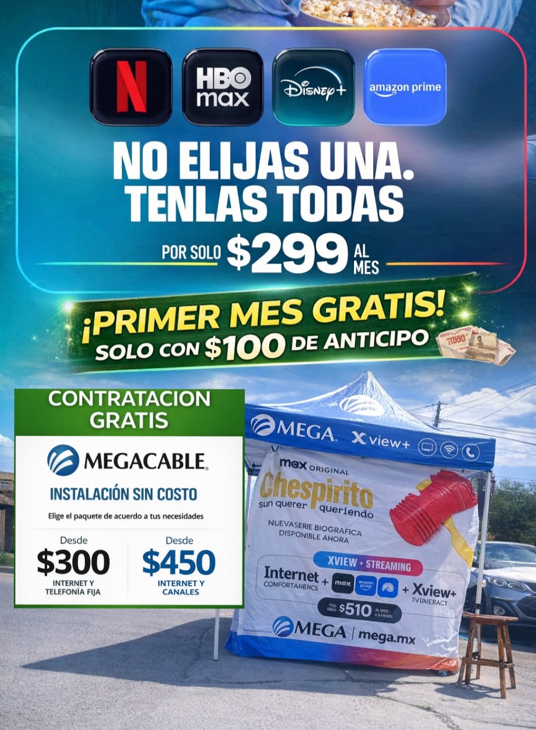 Megacable Juárez Internet y TV Facebook ad: CONÉCTATE SIN COMPLICACIONES