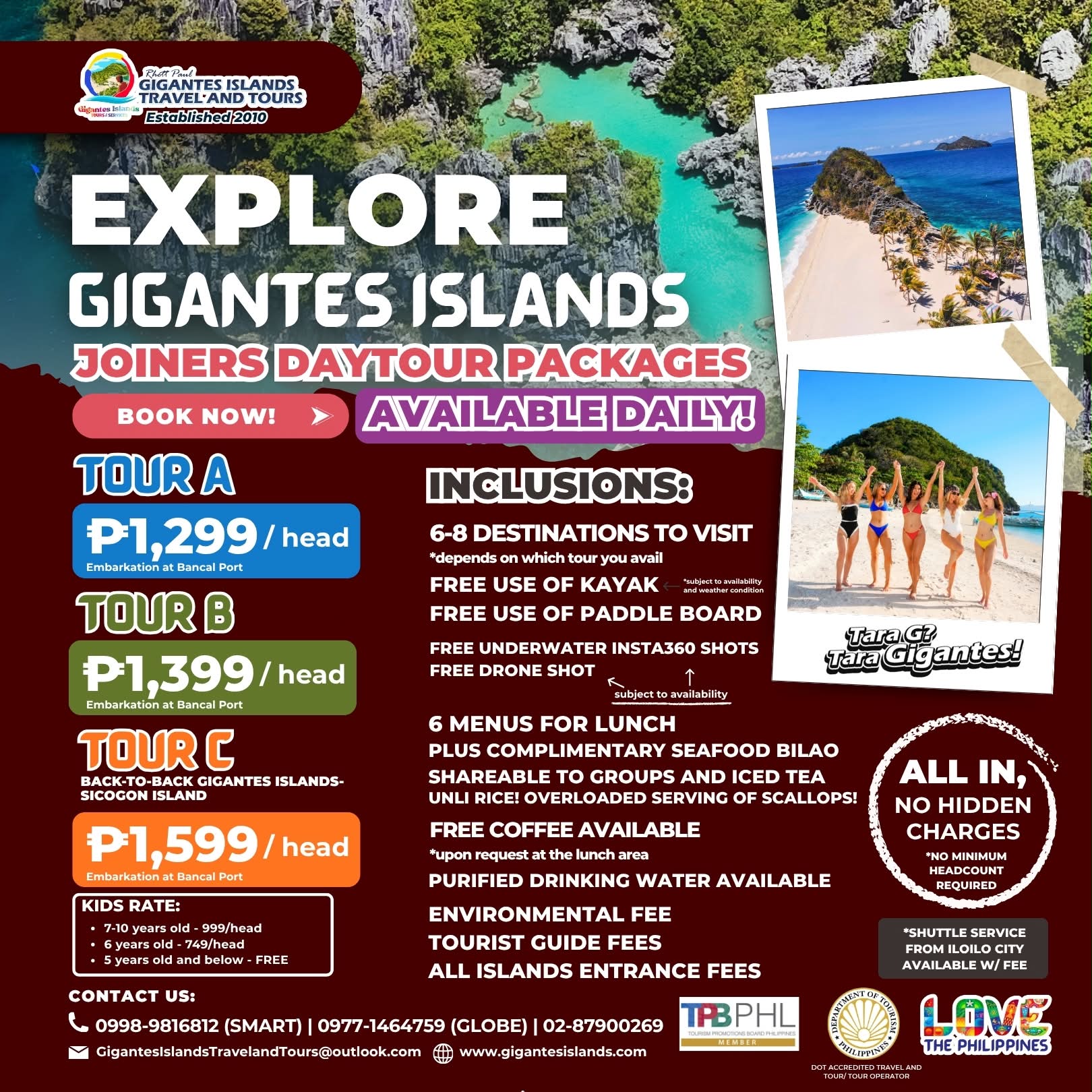 Gigantes Islands Travel and Tours Facebook ad: Gigantes Island in Carles is calling….