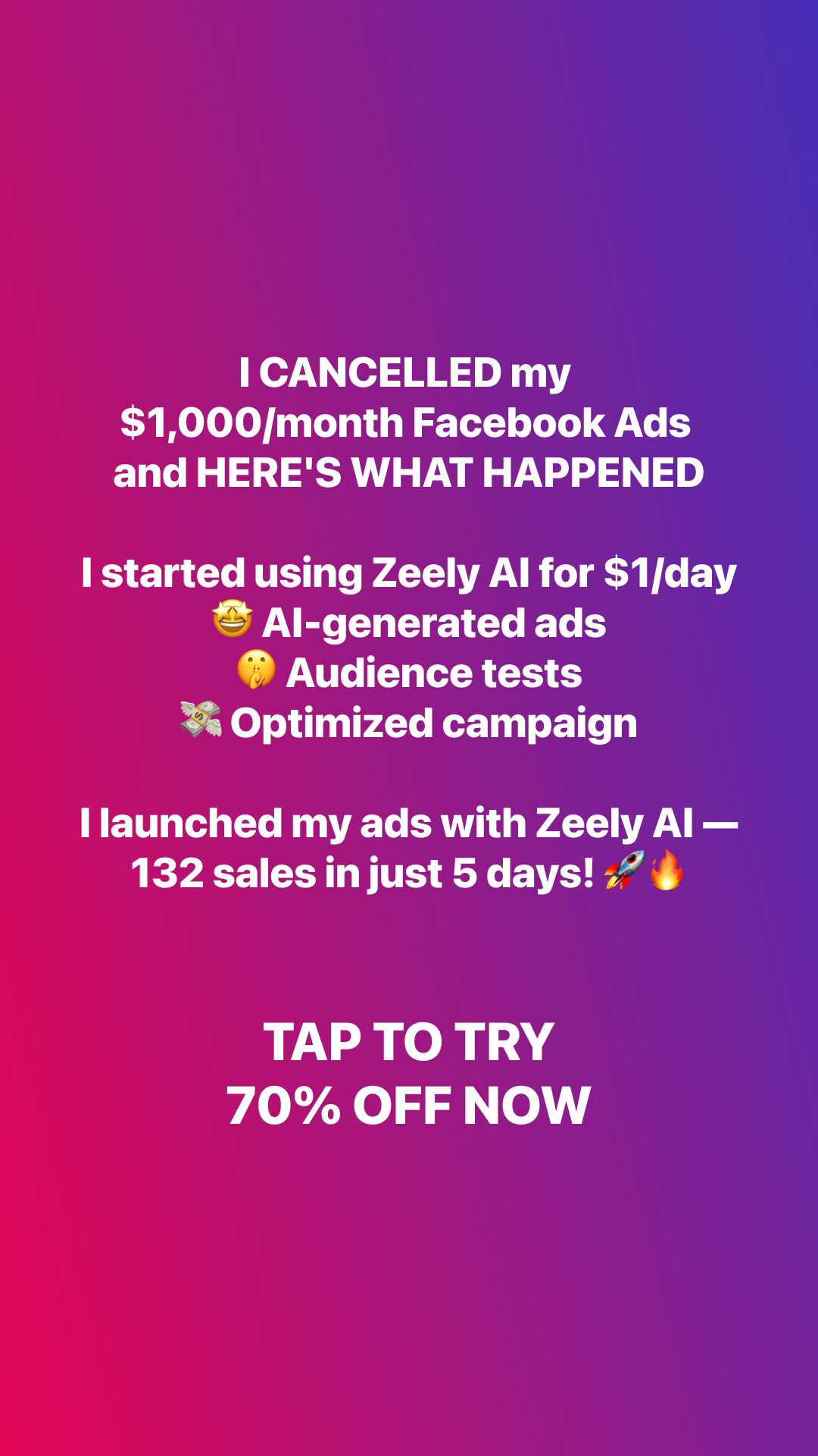 Zeely Facebook ad