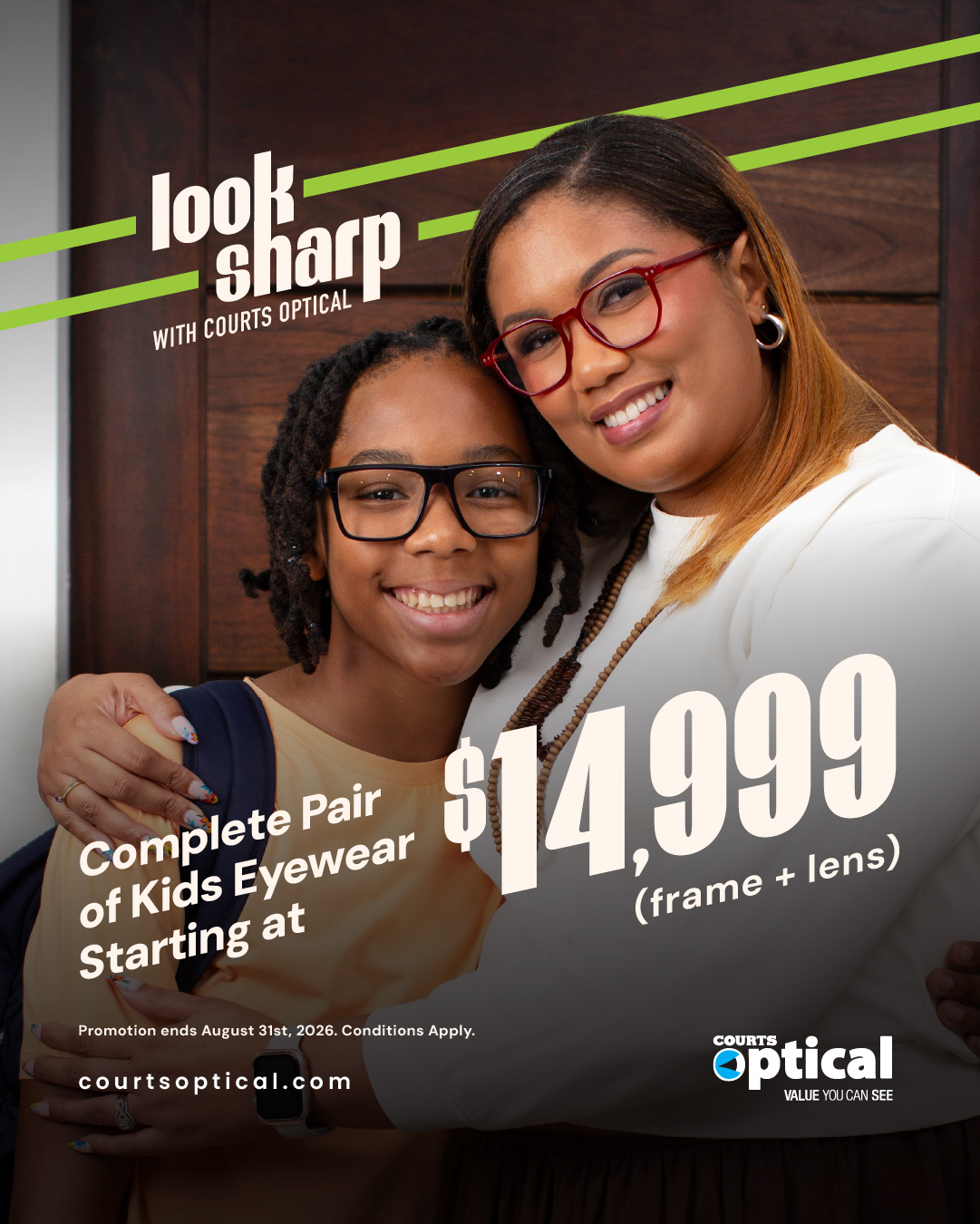 Courts Optical Guyana Facebook ad from Aug 1, 2026