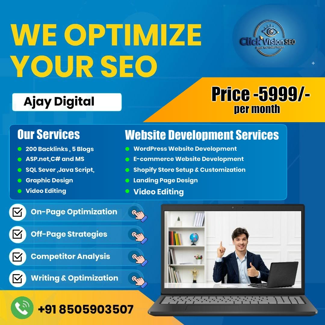 Digitalmarketingajay Facebook ad: Get complete SEO services starting at just ₹5999.