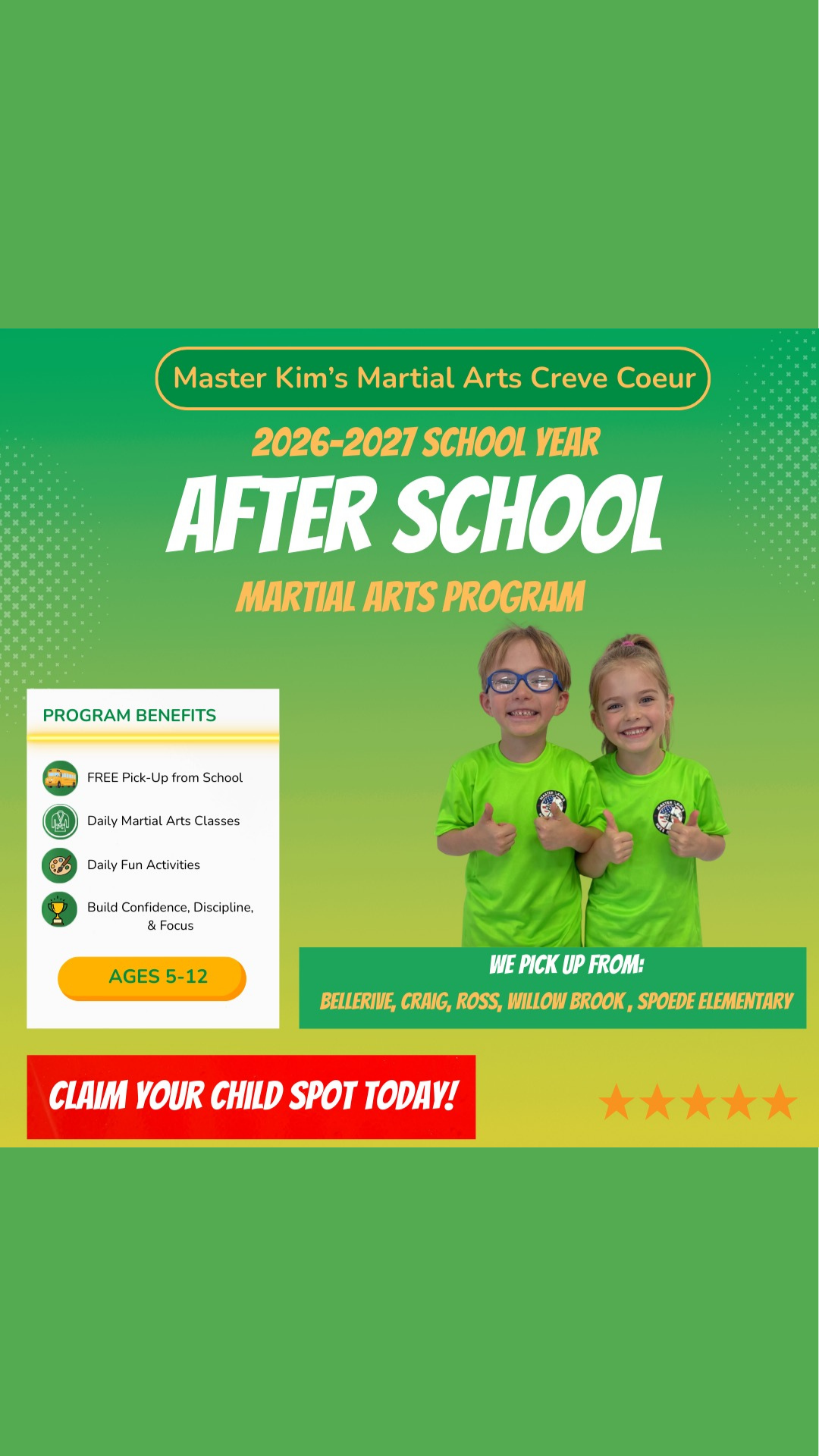 Master Kim's Martial Arts Creve Coeur Facebook ad