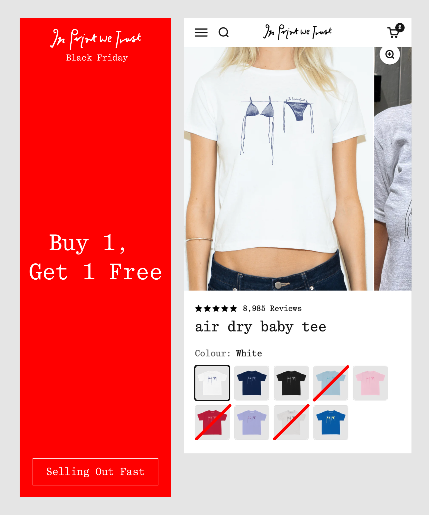 In Print We Trust Facebook ad: Black Friday Sale
