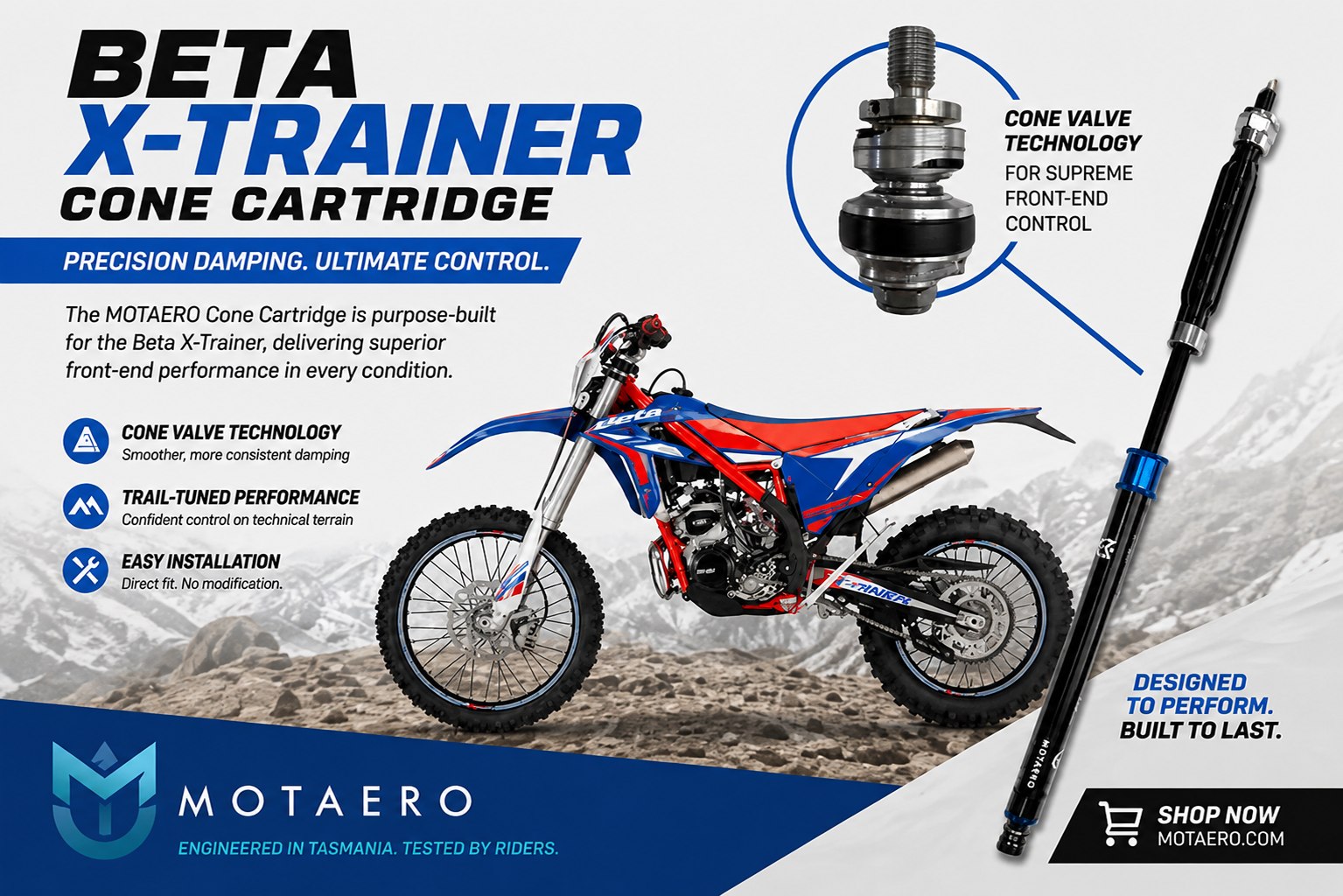 Motaero Facebook ad: Precision Cone Valve Suspension | KTM, Husqvarna, Dirt Bikes