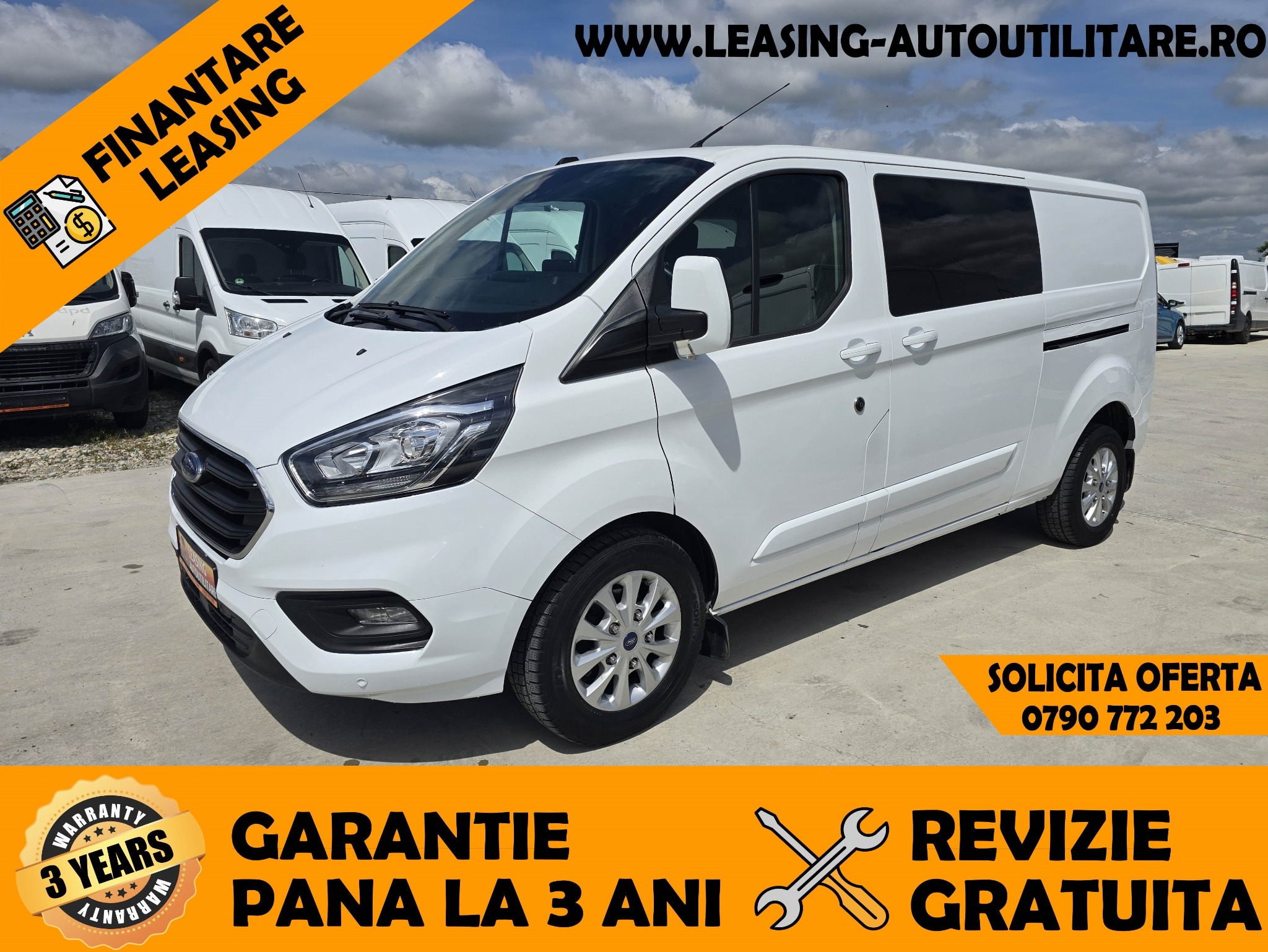 Leasing Autoutilitare Facebook ad: 2020 Ford Custom Doka 5 Locuri+Marfa PREMIUM EDITION