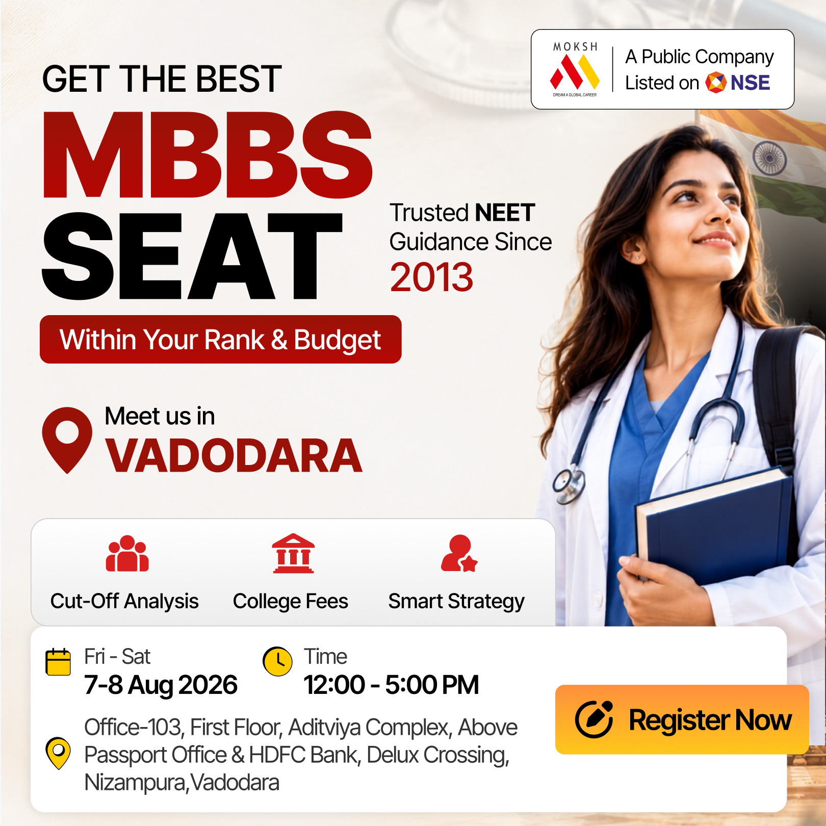 MOKSH Career Planner Facebook ad from Aug 1, 2026