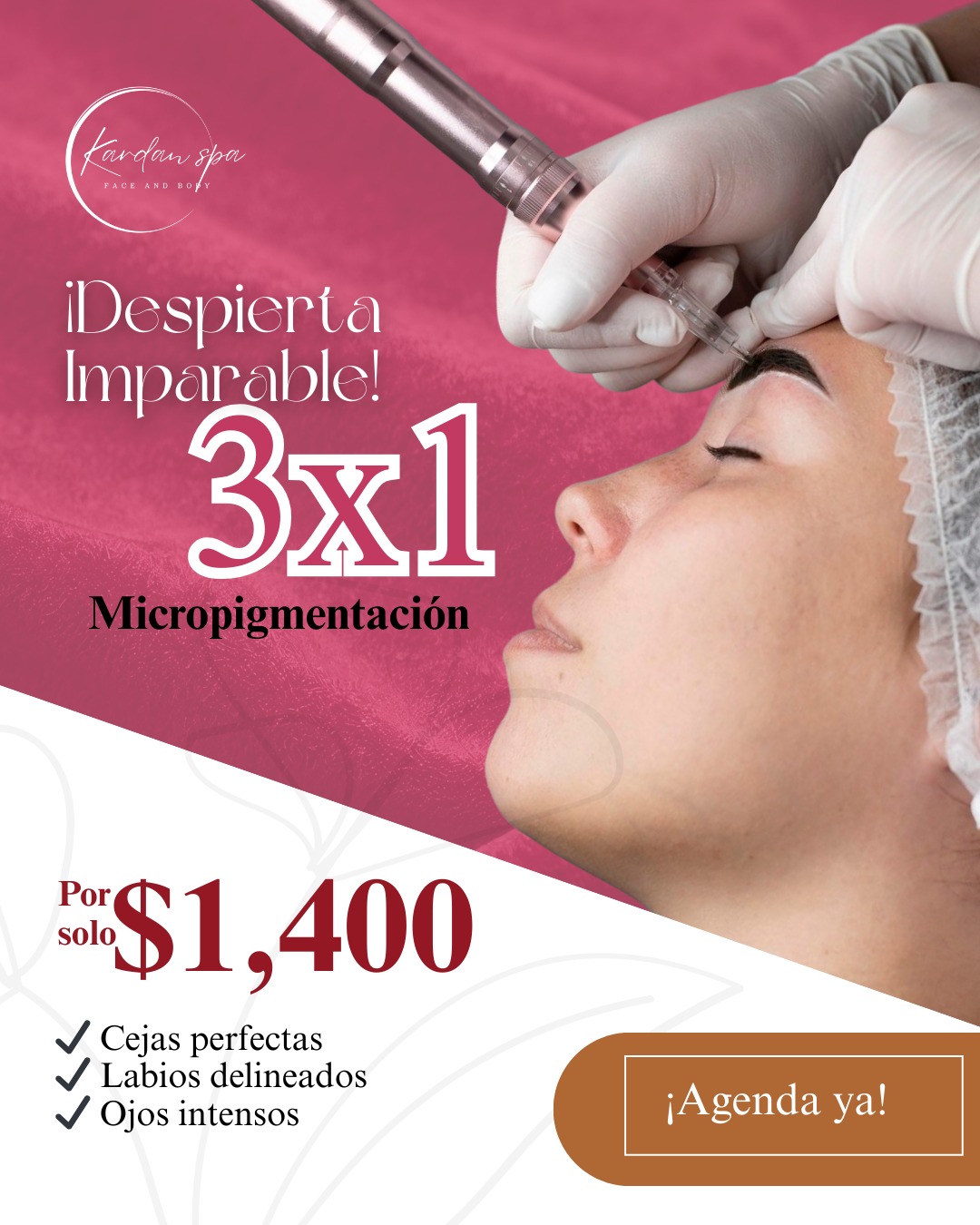 Kardan Spa Facebook ad: $1,400 (antes $1,600)¡Despierta imparable!