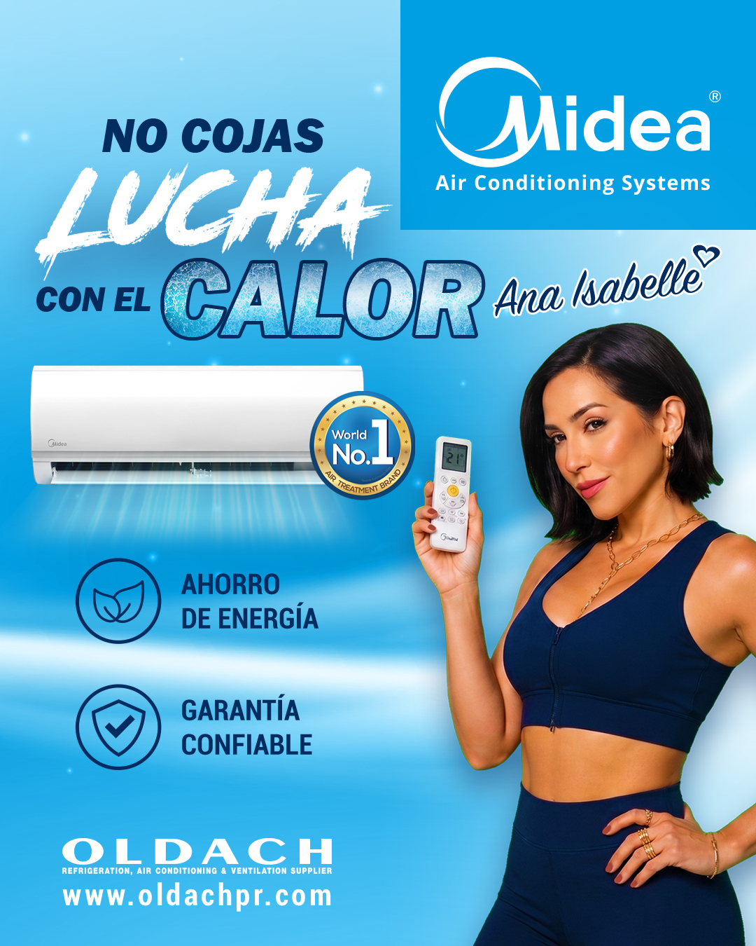Midea Air Conditioning Residential & Commercial - Puerto Rico Facebook ad: ¡No cojas lucha con el calor!