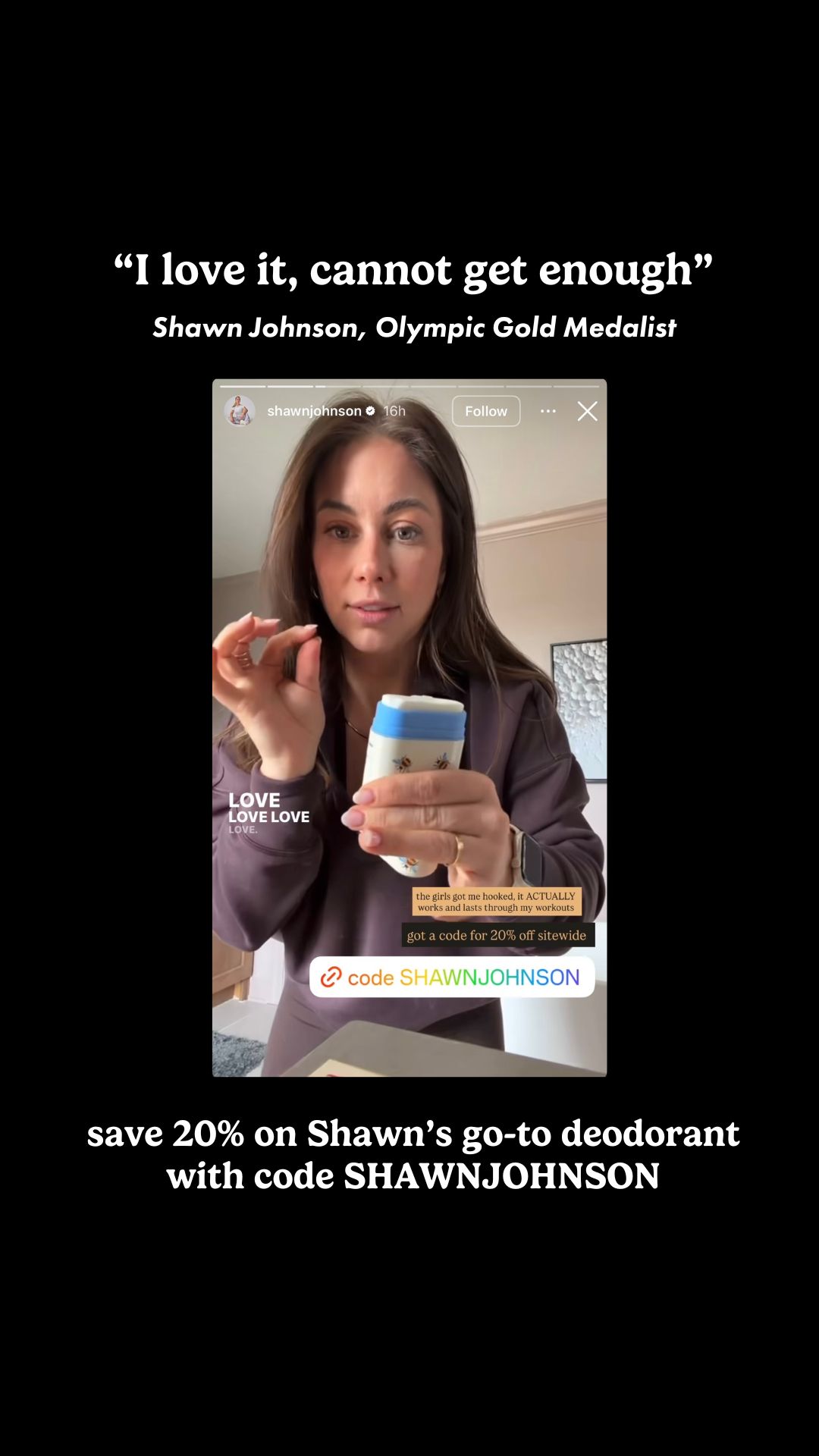Wild Facebook ad: Get 20% off all Wild products with code SHAWNJOHNSON