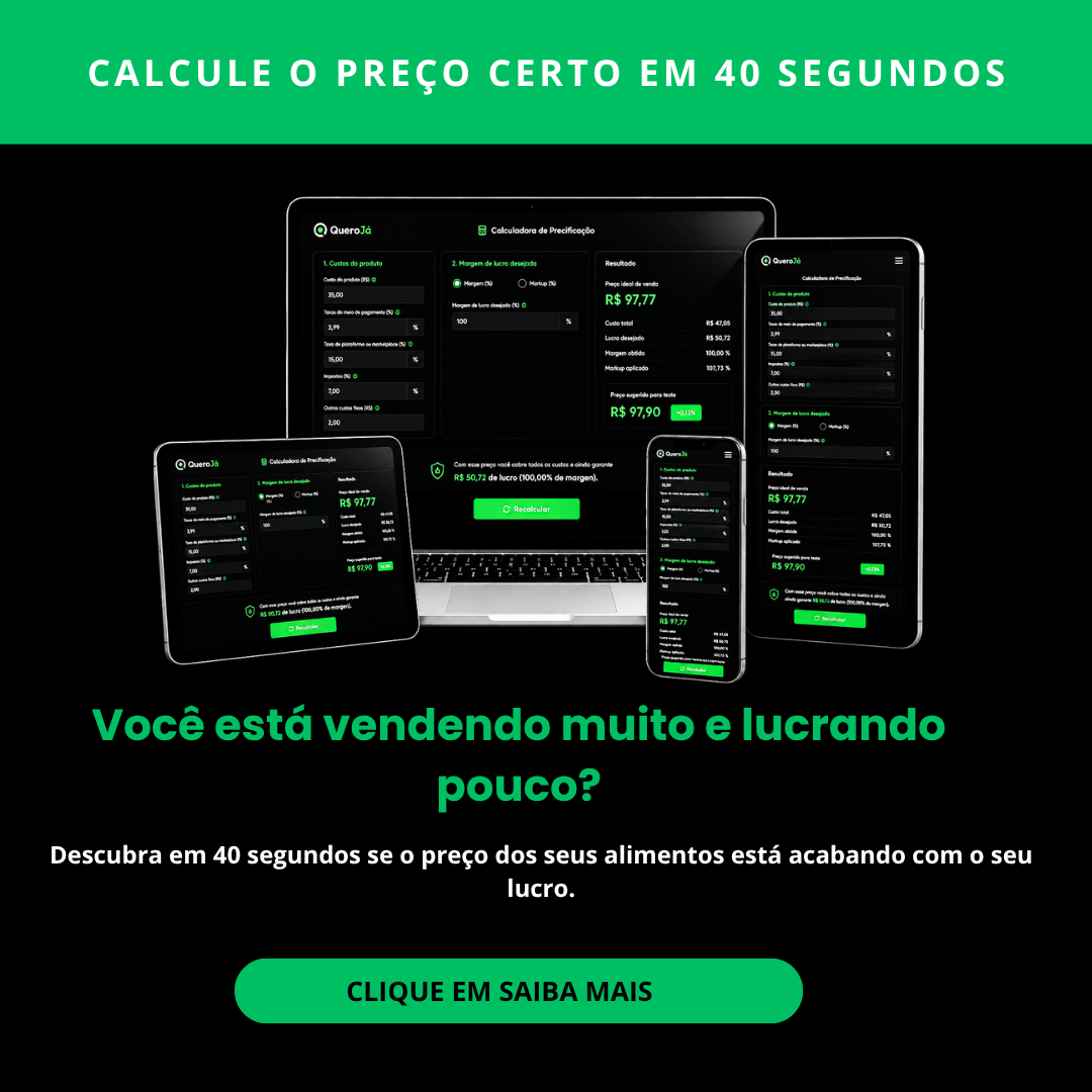 QueroJá - Menu Digital & Consultoria Facebook ad: Descubra em menos de 40 segundos o preço…