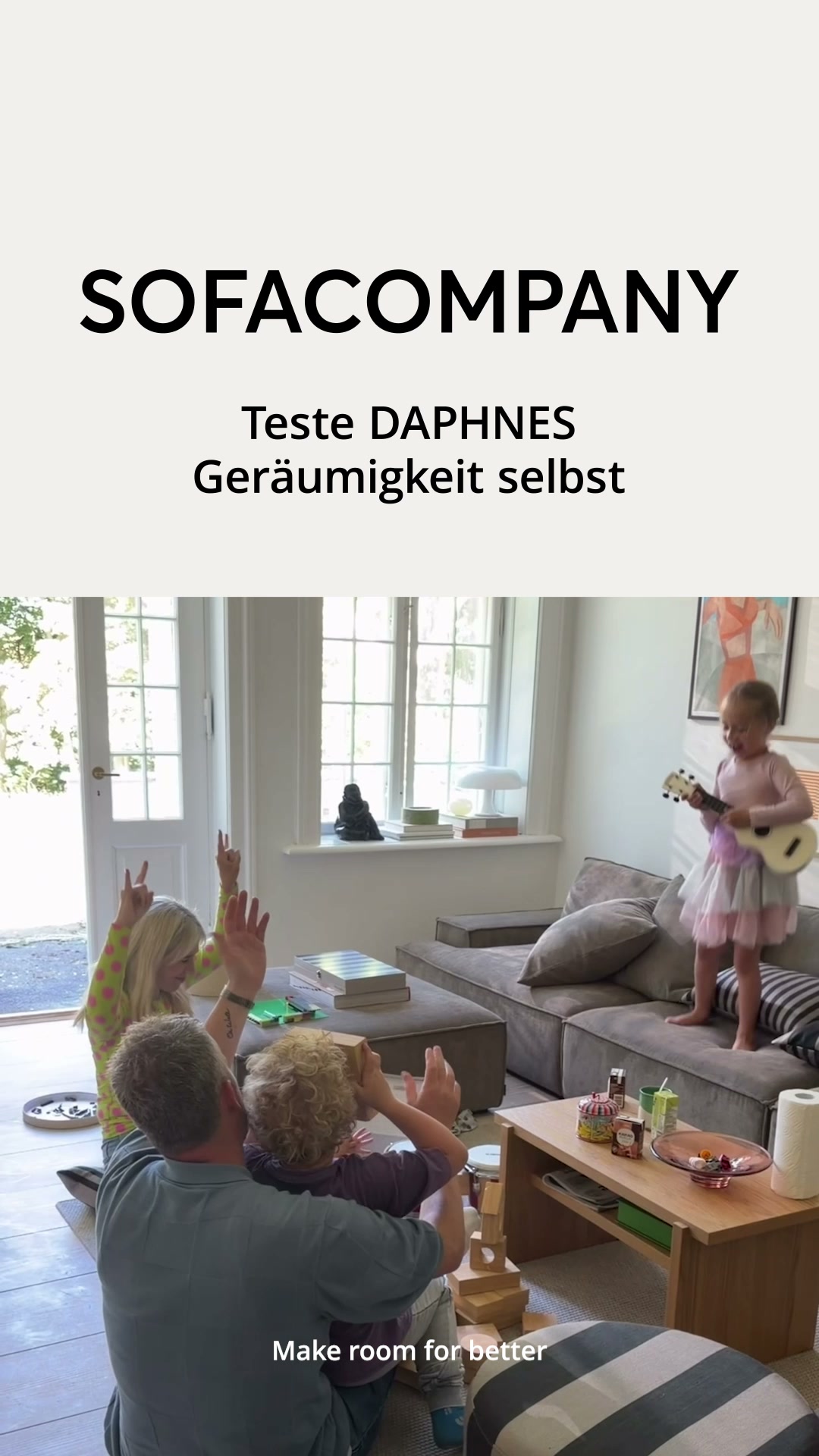 Sofacompany Facebook ad: Ein Sofa muss passen