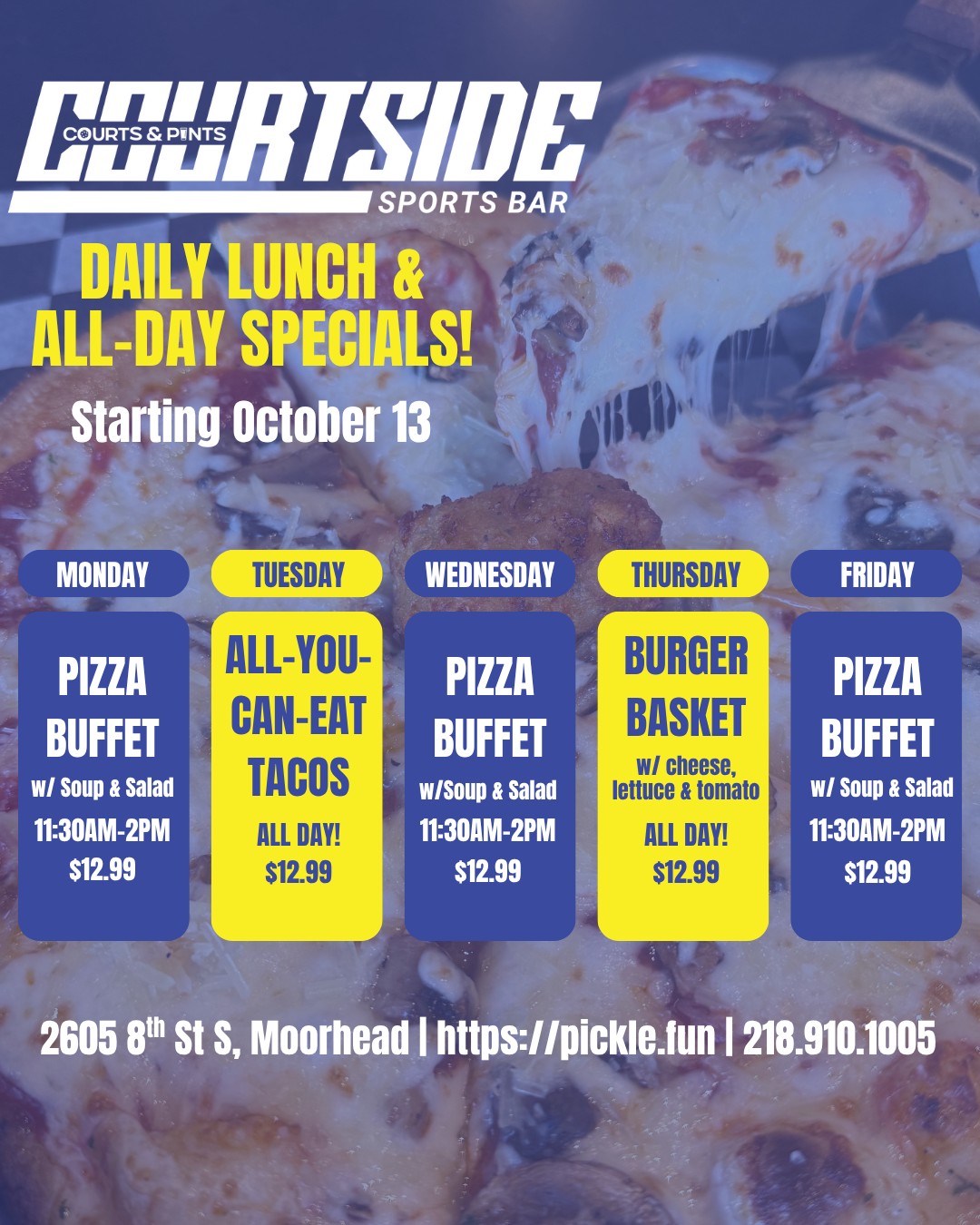 Courts and Pints Facebook ad: Lunch plans = handled