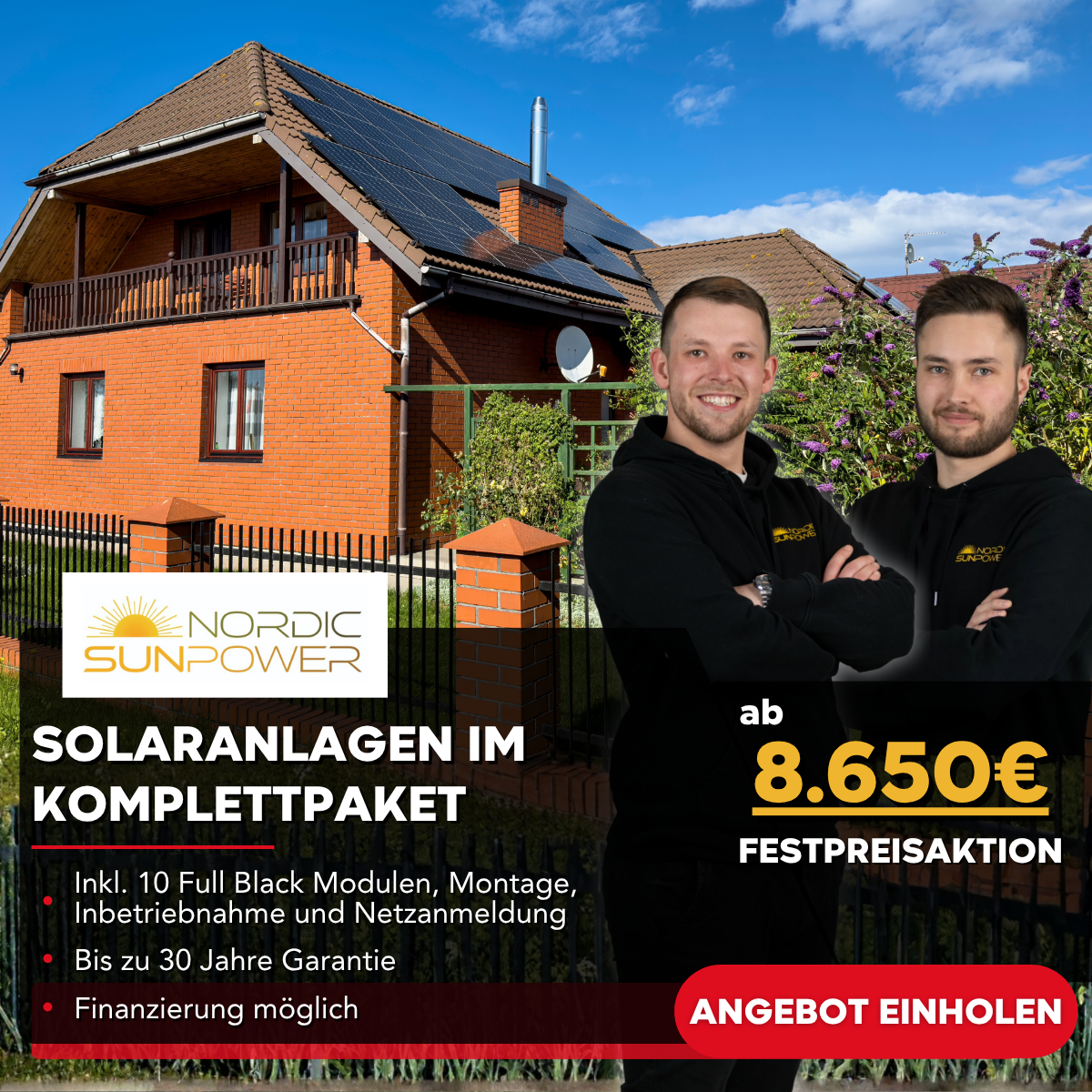 Nordic Sunpower GmbH Facebook ad: NUR NOCH FÜR KURZE ZEIT
