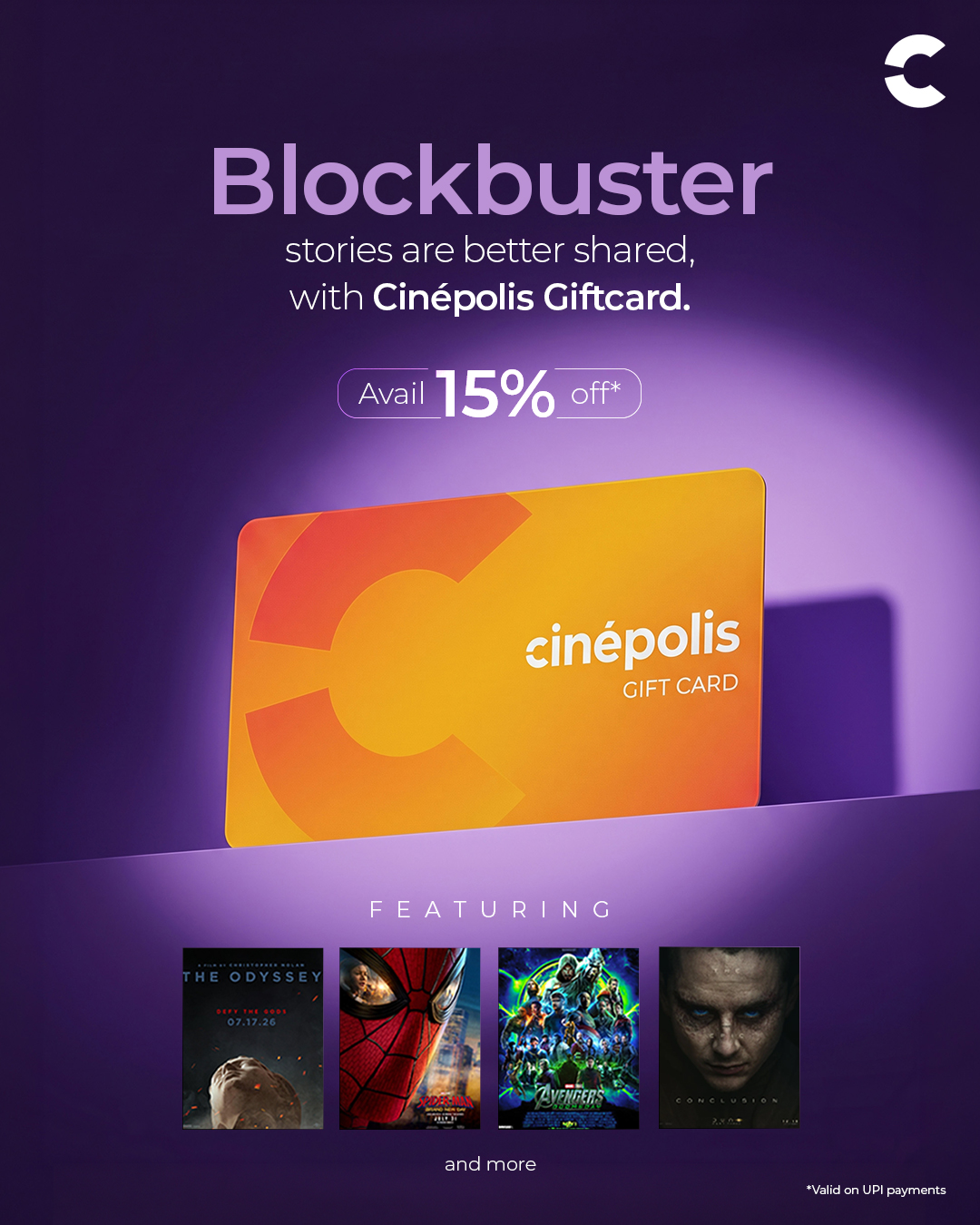 Cinépolis Facebook ad: Skip ordinary gifts. Surprise them with Cinepolis Gift…