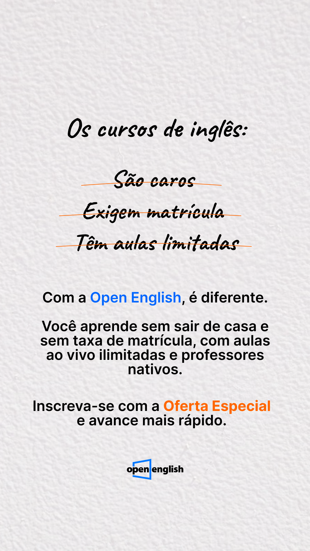 Open English Facebook ad: Matricule-se agora