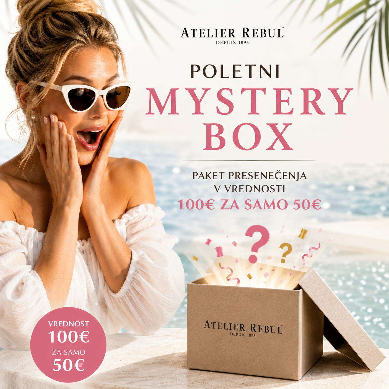 Atelier Rebul Slovenia Facebook ad: MYSTERY BOX