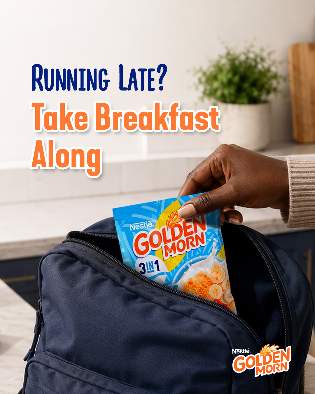 Golden Morn Nigeria Facebook ad: The morning rush doesn't have to come between…
