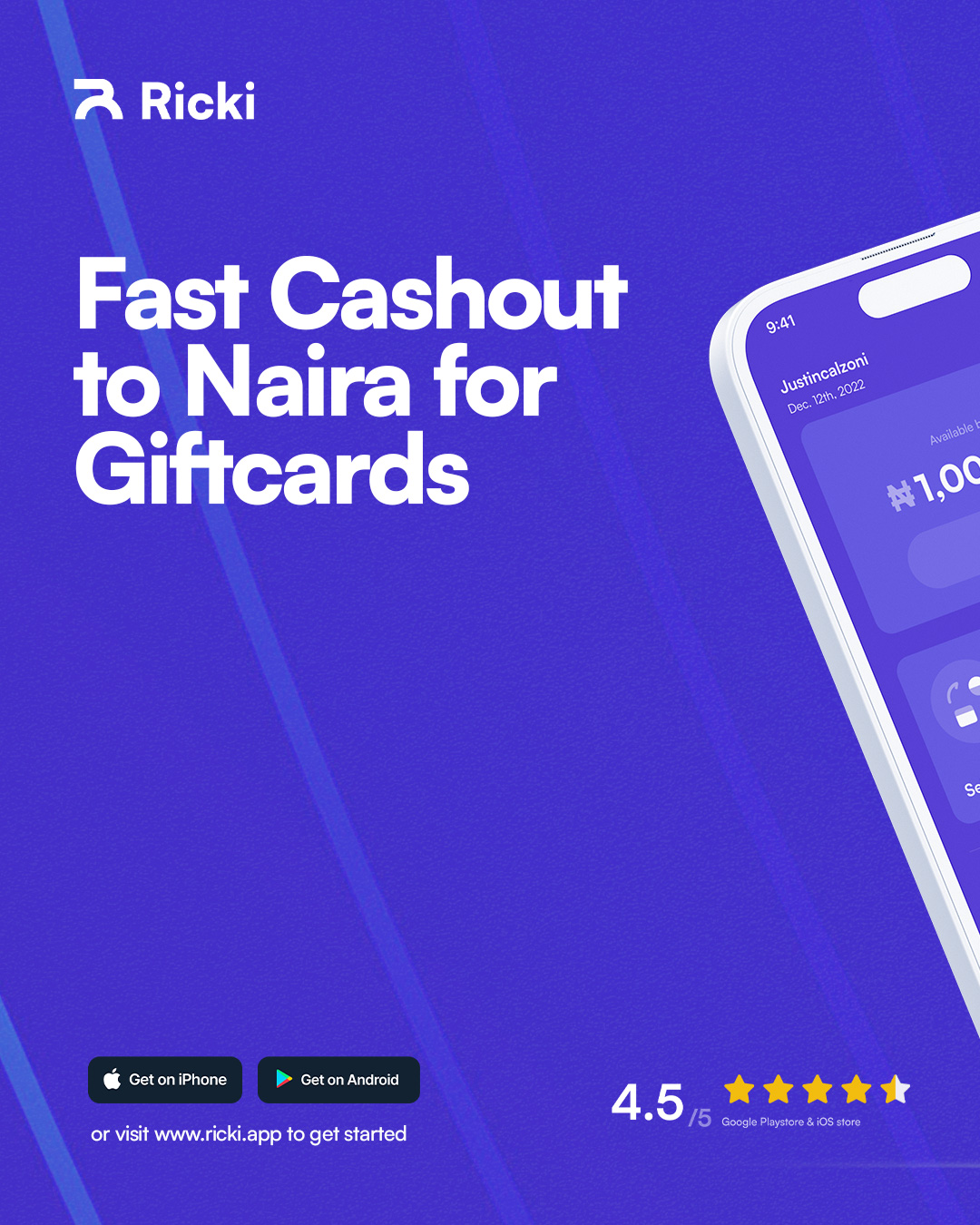 Ricki App Facebook ad: Ricki: Sell Gift Cards