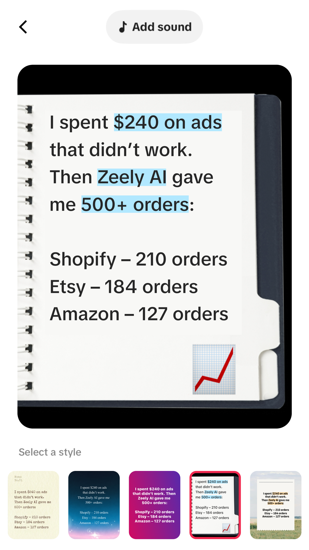 Zeely Facebook ad