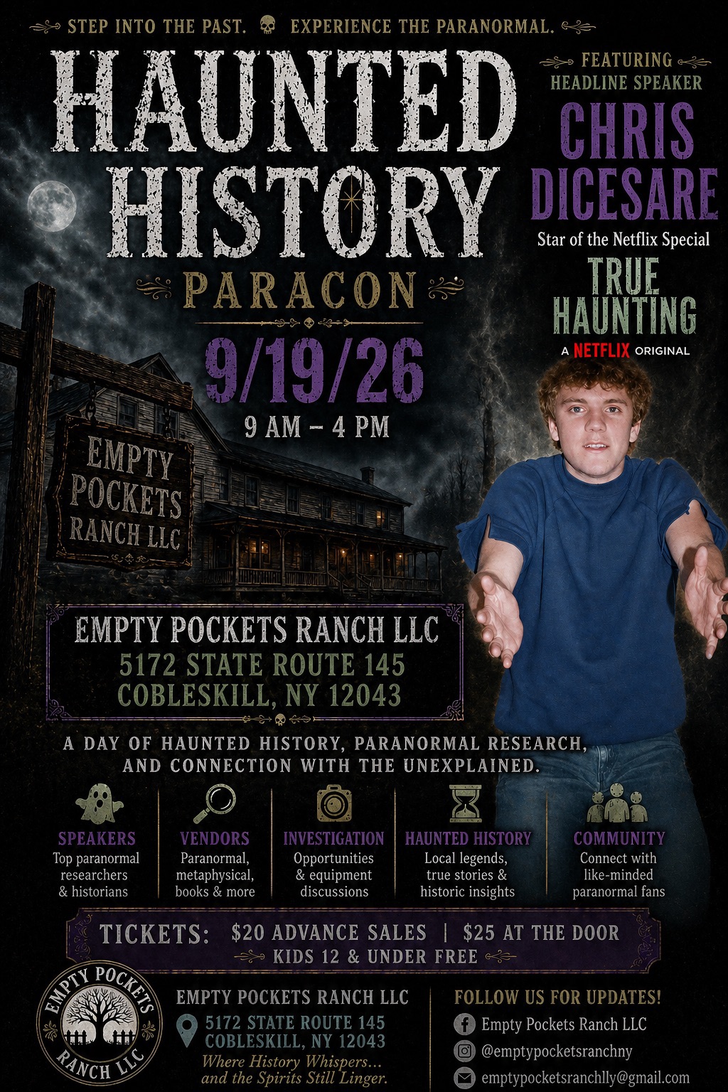 Empty Pockets Ranch Facebook ad: HAUNTED PARACON AT EMPTY POCKETS RANCH