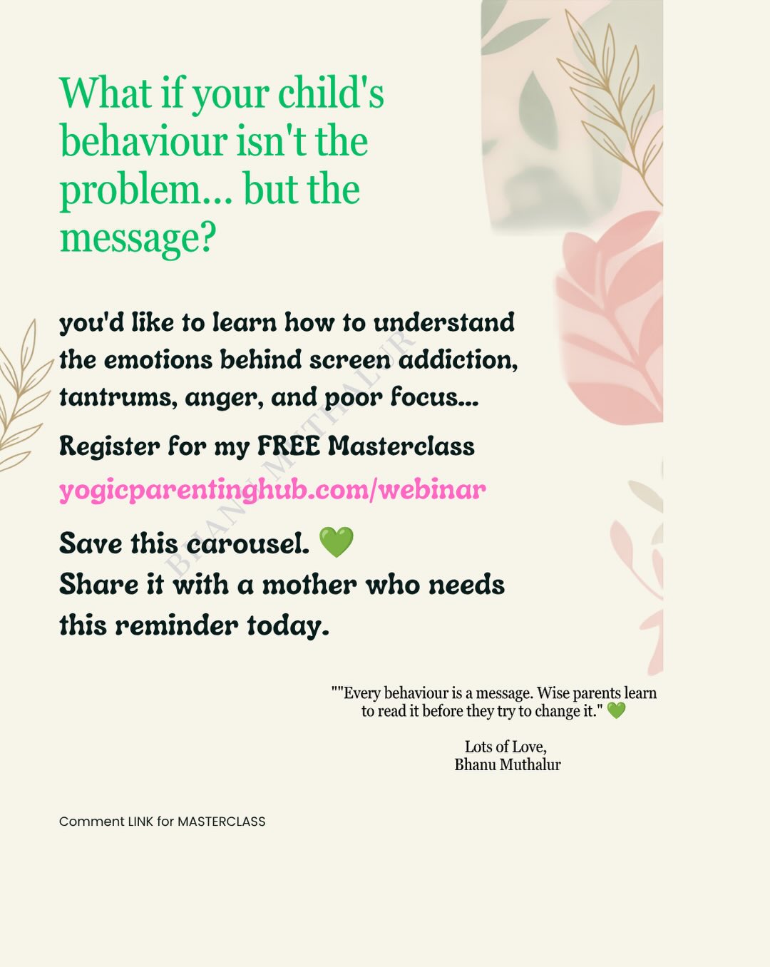 Bhanu Muthalur Facebook ad: Learn Gentle Parenting Tips for Free by Bhanu…