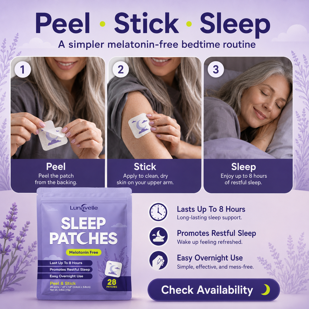 The Wellness Daily Facebook ad: Melatonin-Free Sleep Patches