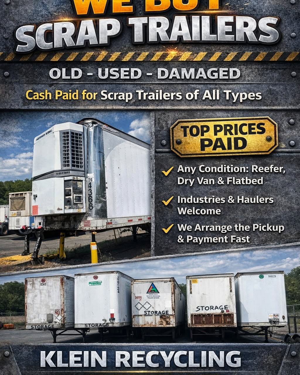 Michael Cortese Facebook ad: 53' Reefer trailers, dry van trailers, flat beds, etc