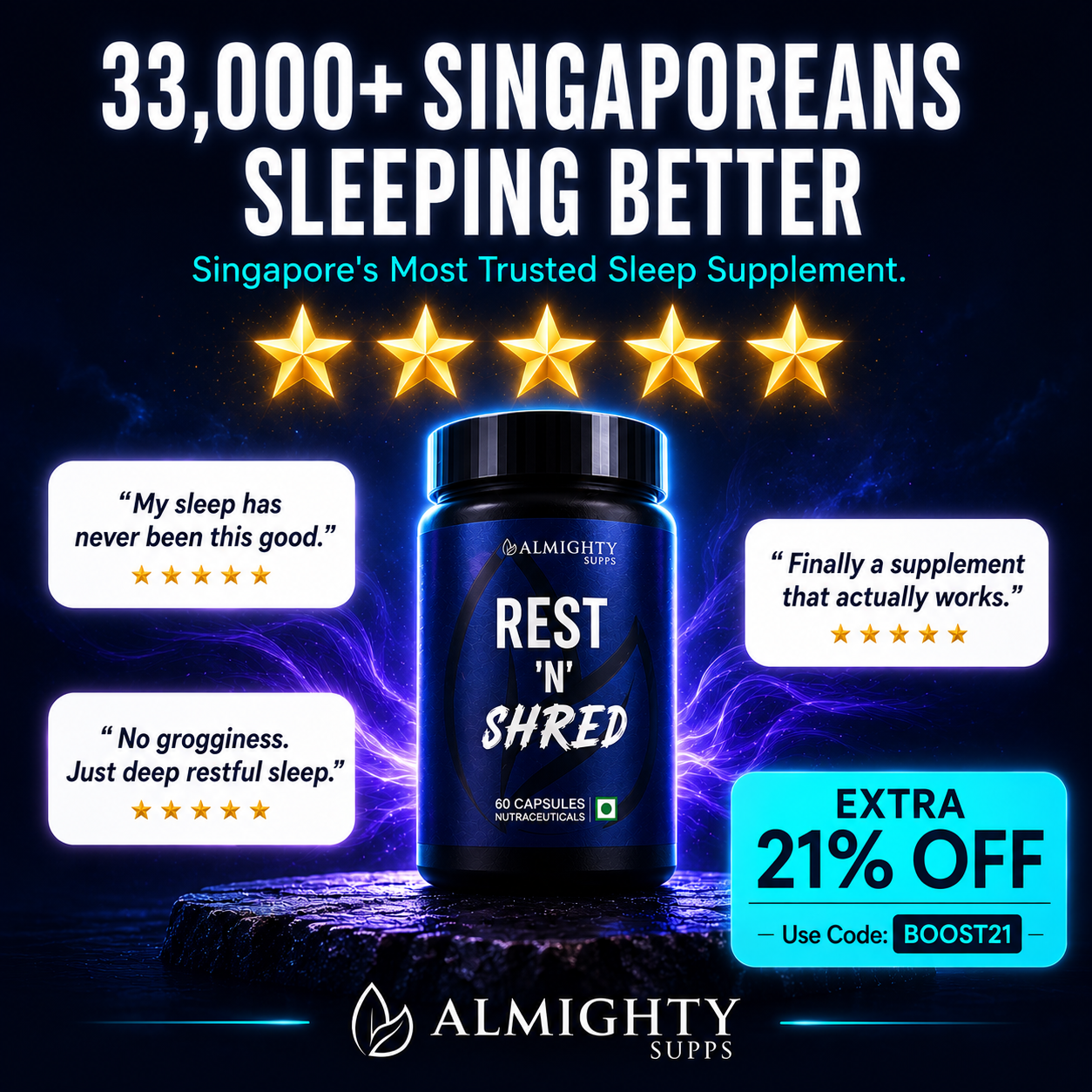 Almighty Supps Facebook ad