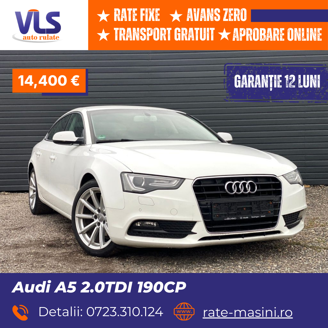 VLS Auto Romania - Vanzari Auto in Rate Facebook ad: Audi A5 2.0TDI 190CP https://rate-masini.ro/masina/audi-a5…