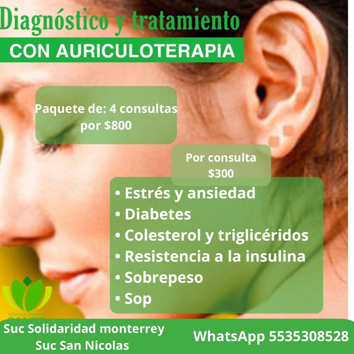 Nutrición y Auriculoterapia Santé Facebook ad: Recupera tu talla y mejora tu salud