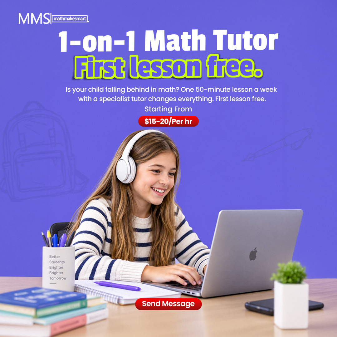 mathmakesmart.com Facebook ad: 1-on-1 Math Tutor