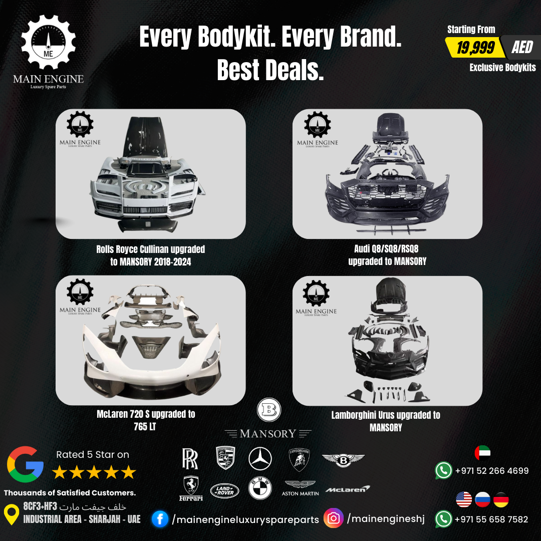 Main Engine Store Facebook ad: Transform your ride with luxury Mansory Body Kits…