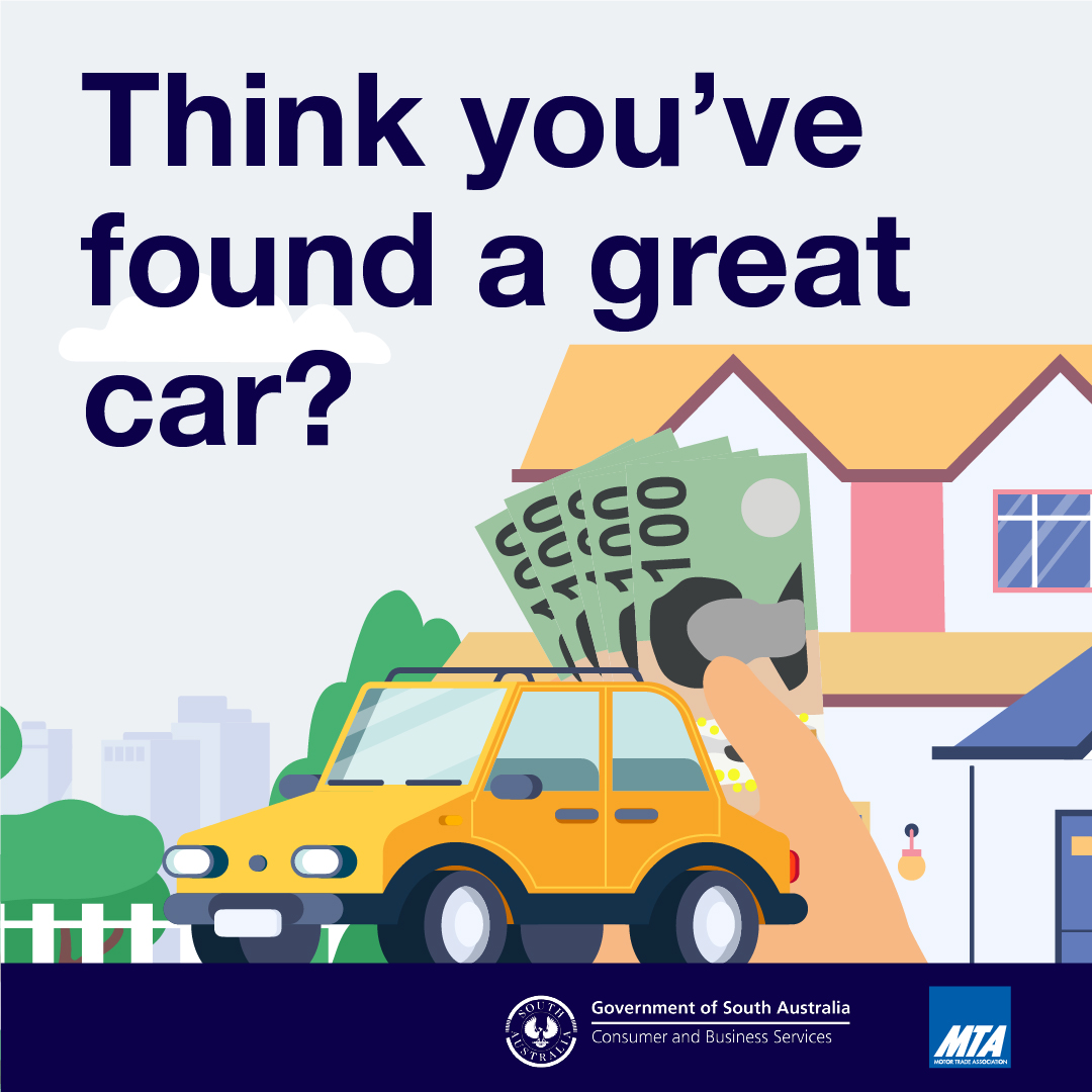Consumer and Business Services, South Australia Facebook ad: When buying a used car from a private…