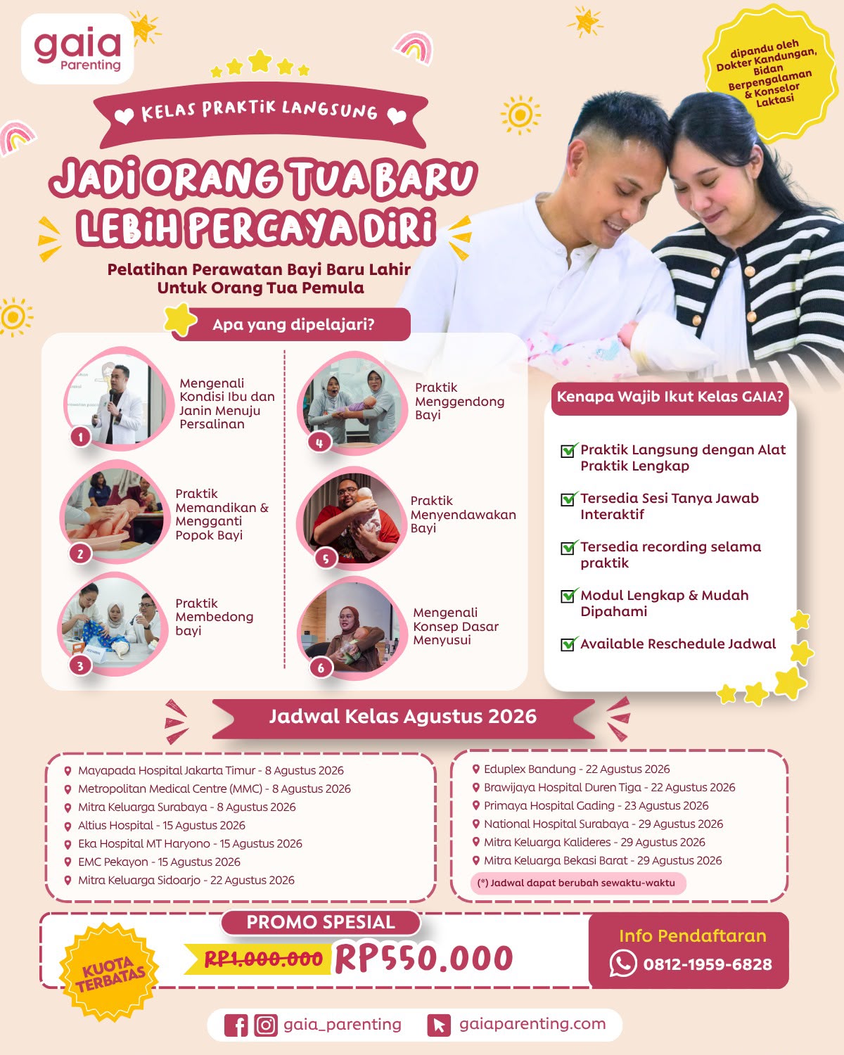 Gaia Parenting Facebook ad: Kelas Perawatan Bayi Baru Lahir (Offline), Gaia Parenting