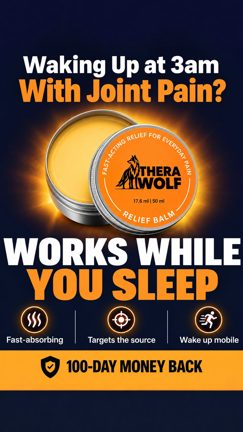 Therawolf-US Facebook ad: SOOTHING COMFORT BEFORE BED.