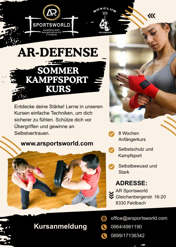 AR Sportsworld Facebook ad: Sommer-Kampfsportkurs