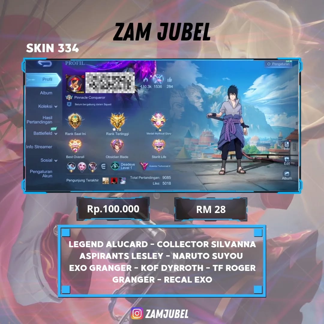zamjubel.mlbb Facebook ad: STATUS | AKUN READY
