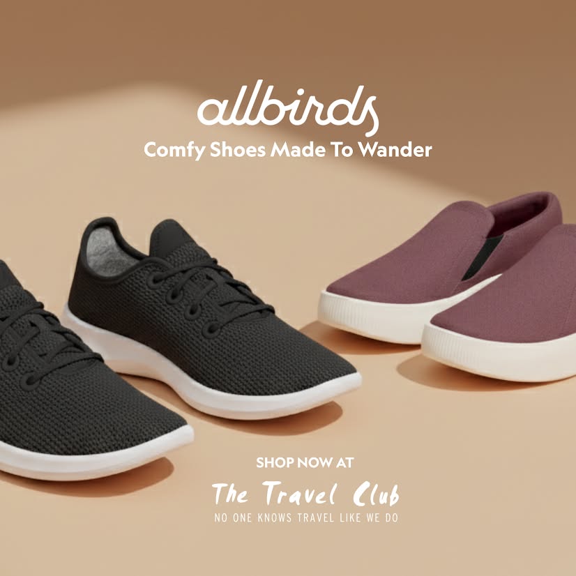The Travel Club Facebook ad: Shop Allbirds at The Travel Club