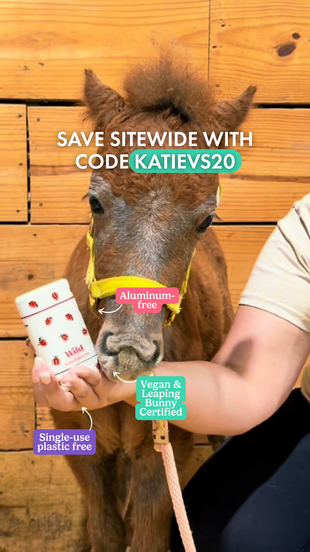 Wild Facebook ad: Get 20% off all Wild products with code KATIEVS20