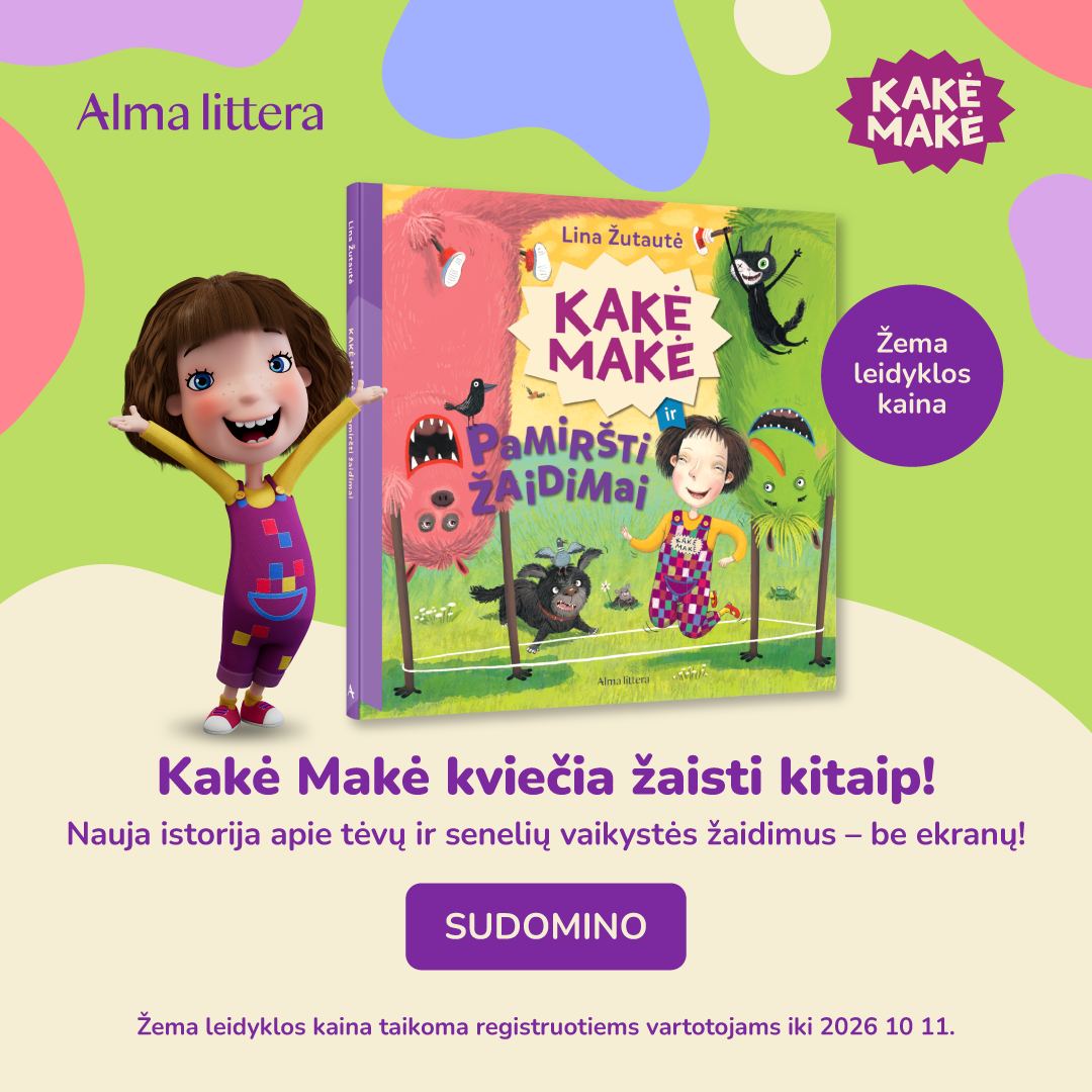 Alma littera Facebook ad: Kakės Makės knygos vaikams