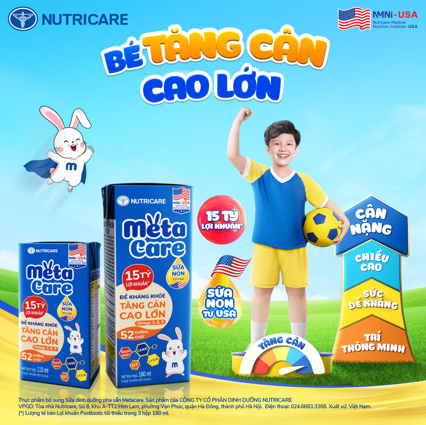 Metacare - Bé tăng cân, cao lớn Facebook ad