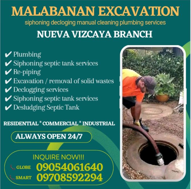 Nueva vizcaya Malabanan Excavation siphoning plumbing services 09708592294 Facebook ad: Malabanan sipsip pozo negro tanggal bara expert